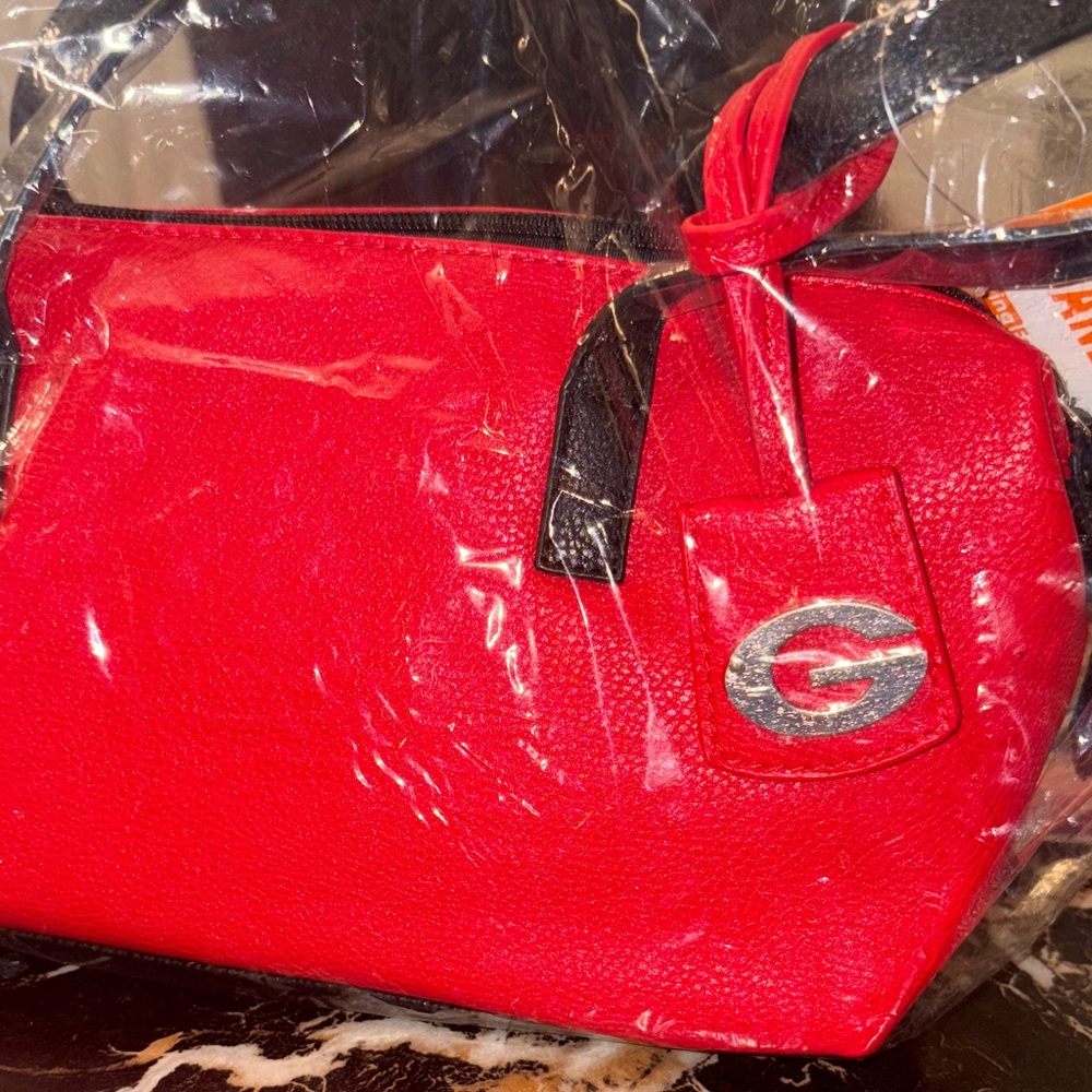 Georgia Collegiate Red Shoulder Bag with Black Accents